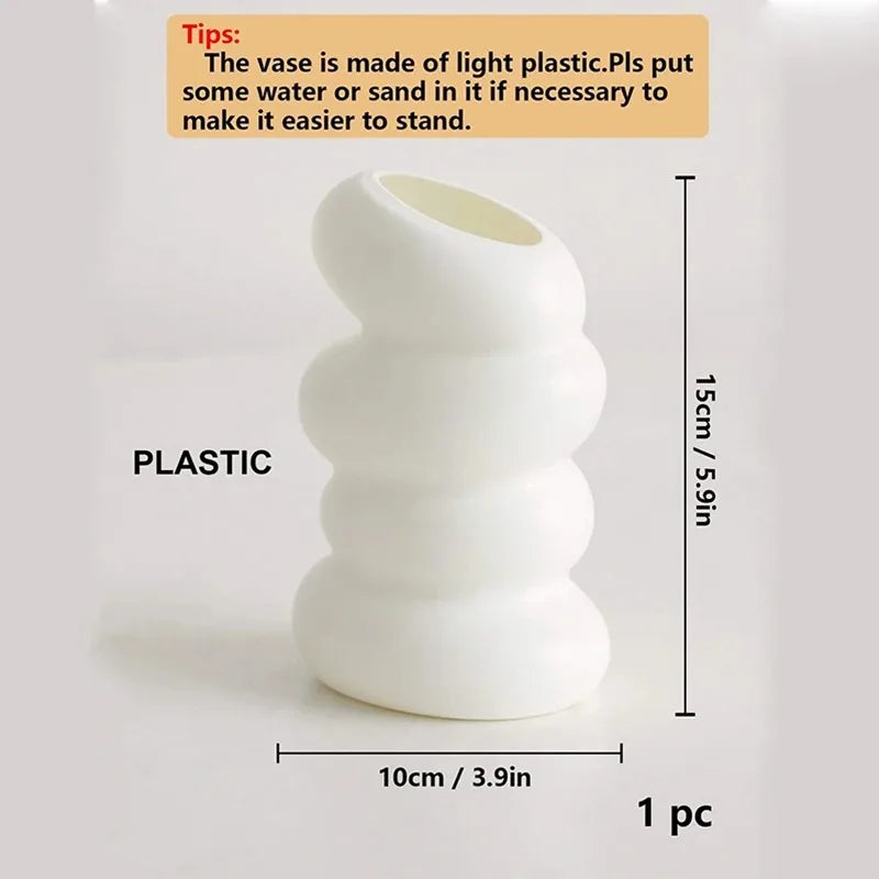 Vaso Nórdico Espiral Minimalista Off-White — Design Geométrico